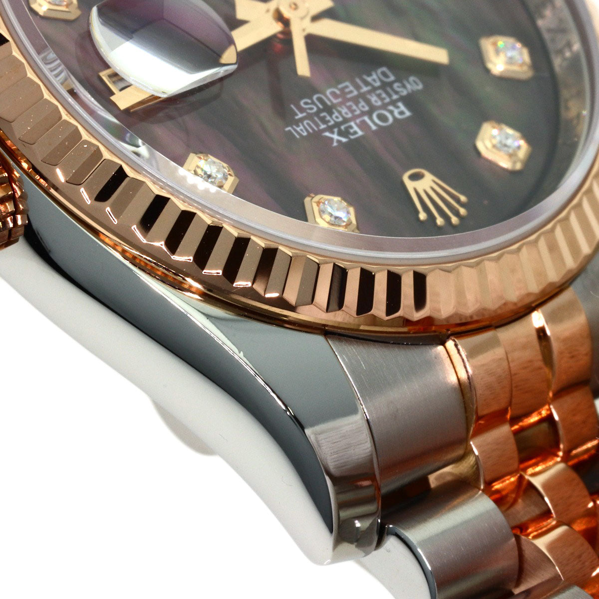 ROLEX DATEJUST 10P Diamond Watches 116231NG Stainless Steel/SSxK18PG mens