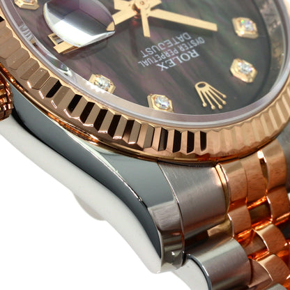 ROLEX DATEJUST 10P Diamond Watches 116231NG Stainless Steel/SSxK18PG mens