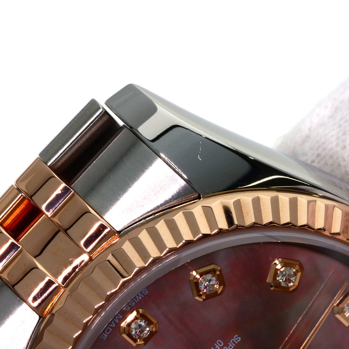 ROLEX DATEJUST 10P Diamond Watches 116231NG Stainless Steel/SSxK18PG mens