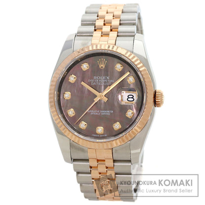 ROLEX DATEJUST 10P Diamond Watches 116231NG Stainless Steel/SSxK18PG mens