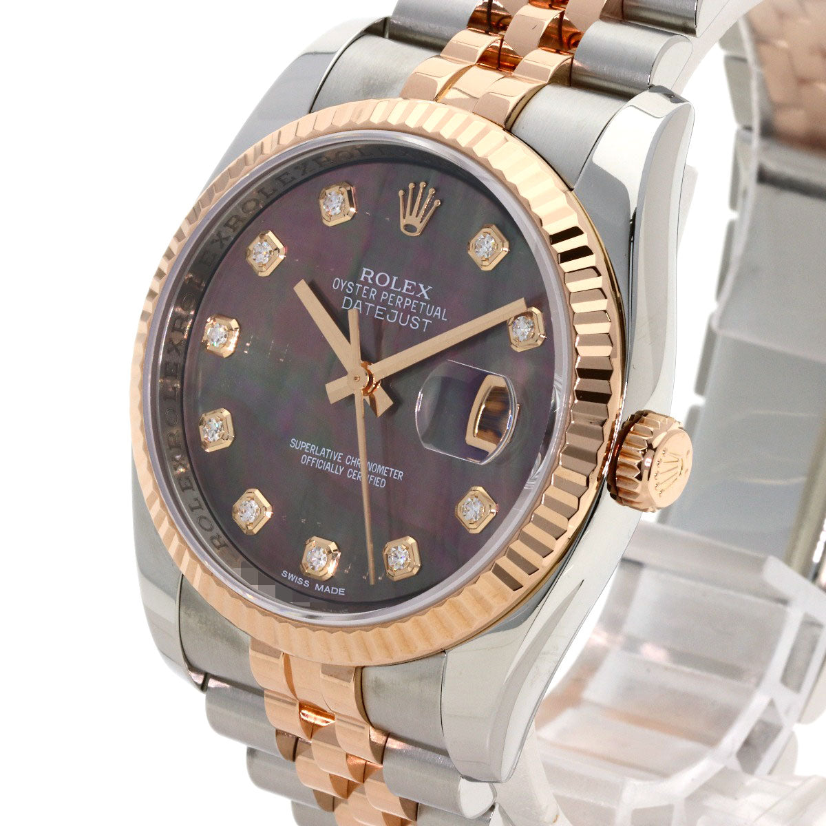 ROLEX DATEJUST 10P Diamond Watches 116231NG Stainless Steel/SSxK18PG mens
