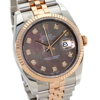 ROLEX DATEJUST 10P Diamond Watches 116231NG Stainless Steel/SSxK18PG mens