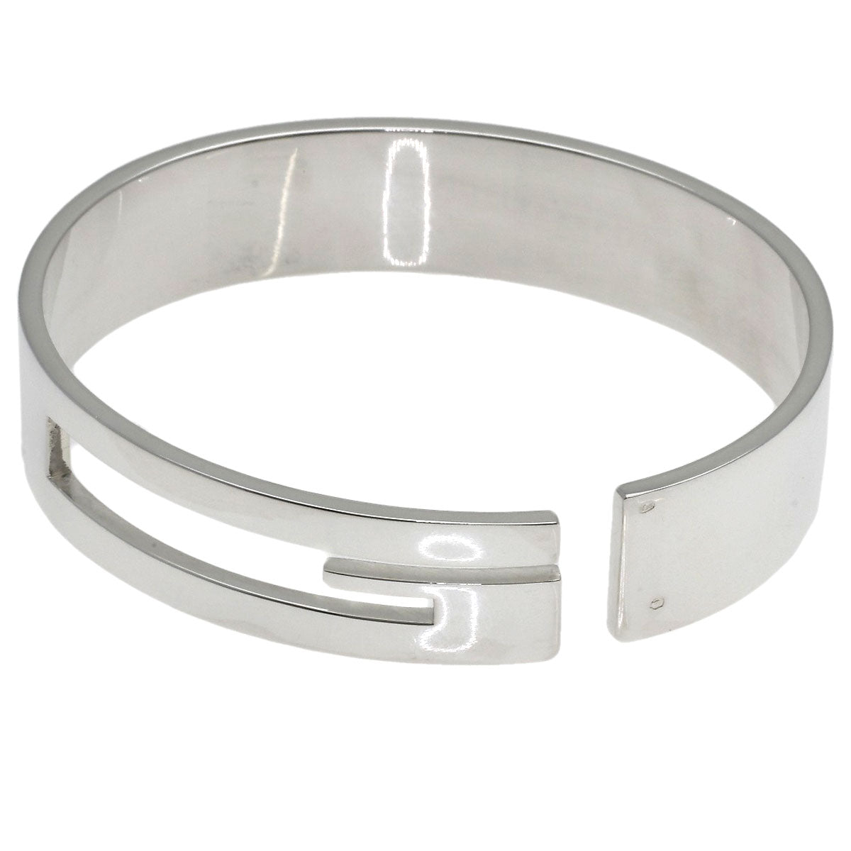 GUCCI Cutout G Logo Bangle Bracelet Silver unisex [Used]