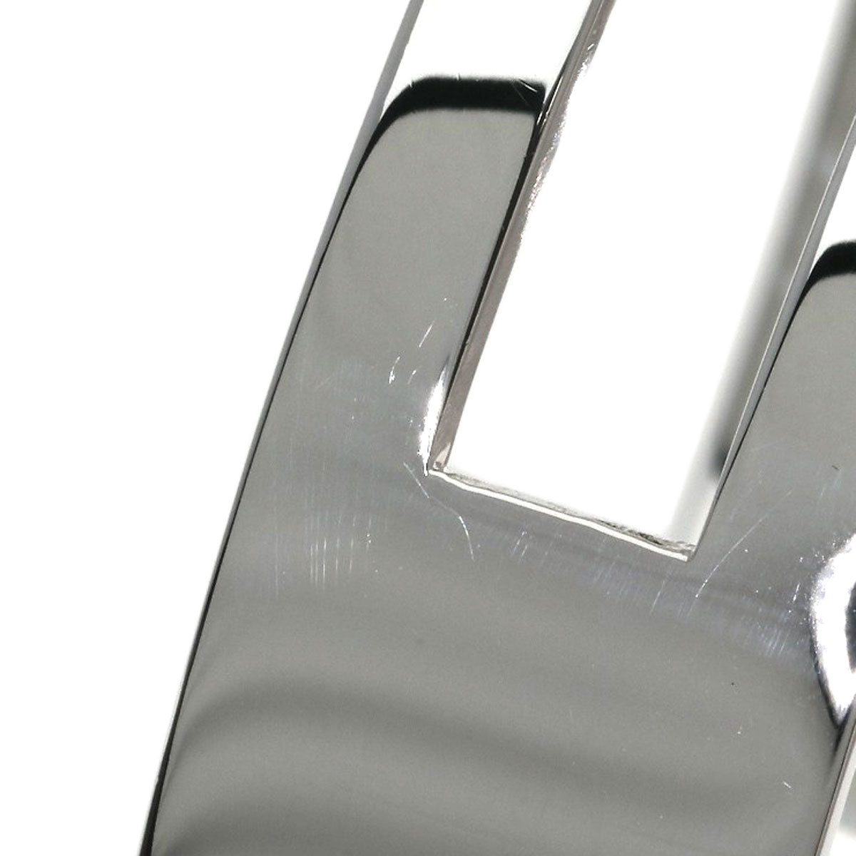 GUCCI Cutout G Logo Bangle Bracelet Silver unisex [Used]