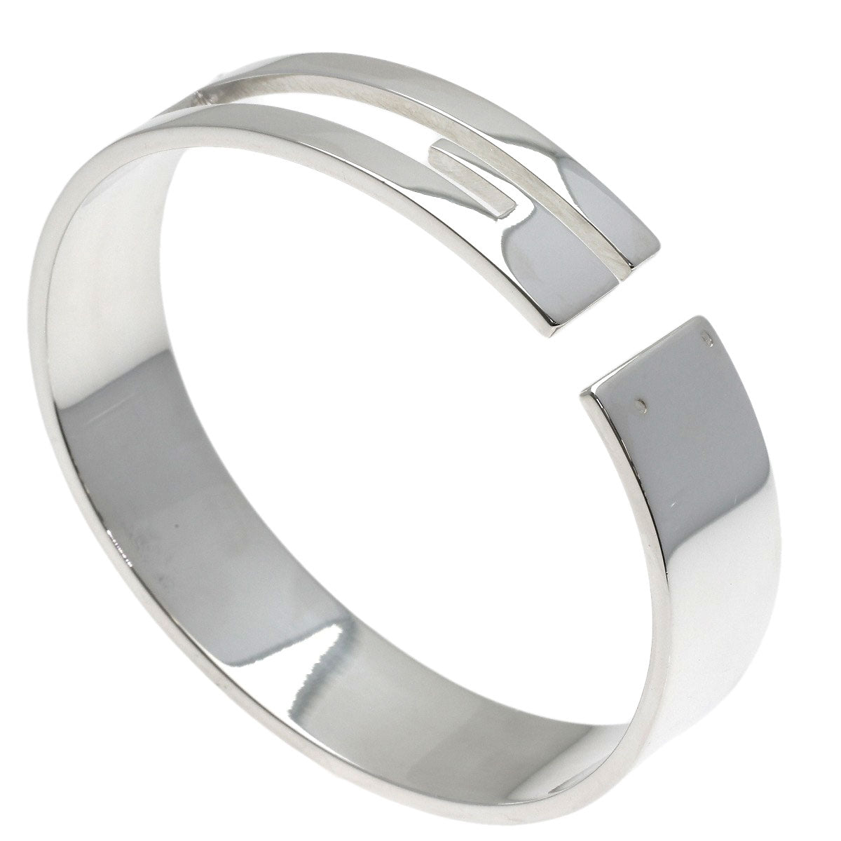 GUCCI Cutout G Logo Bangle Bracelet Silver unisex [Used]