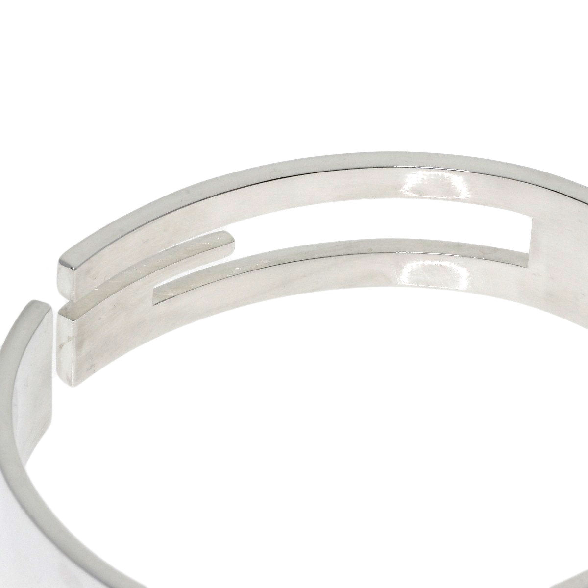 GUCCI Cutout G Logo Bangle Bracelet Silver unisex [Used]