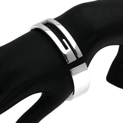 GUCCI Cutout G Logo Bangle Bracelet Silver unisex [Used]