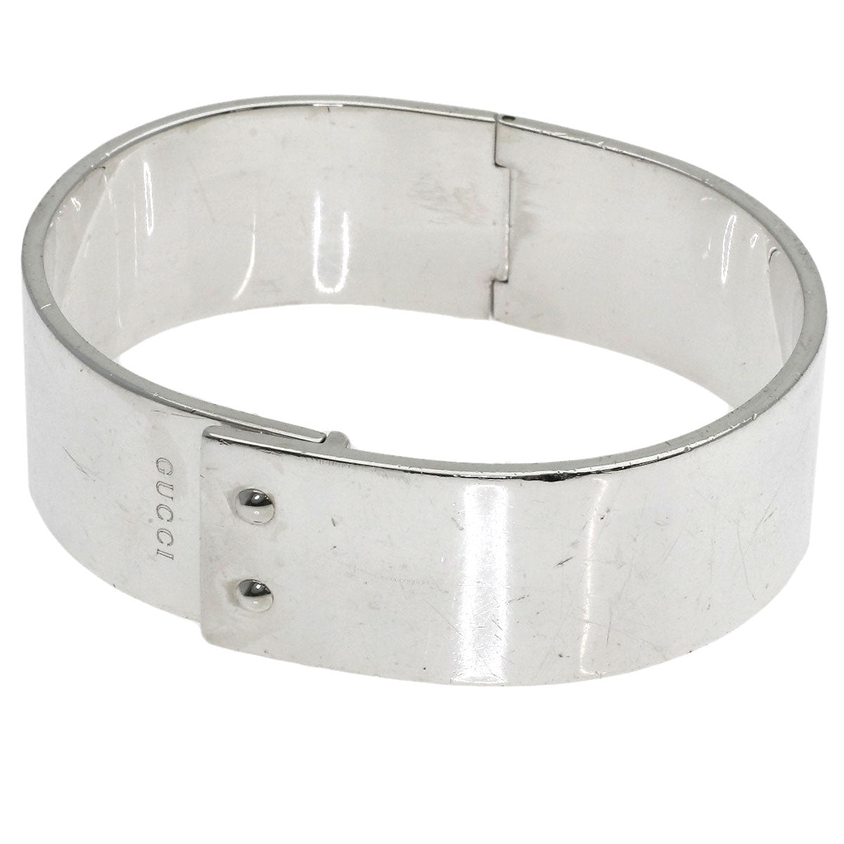 GUCCI Logo bangle Bracelet Silver Ladies [Used]