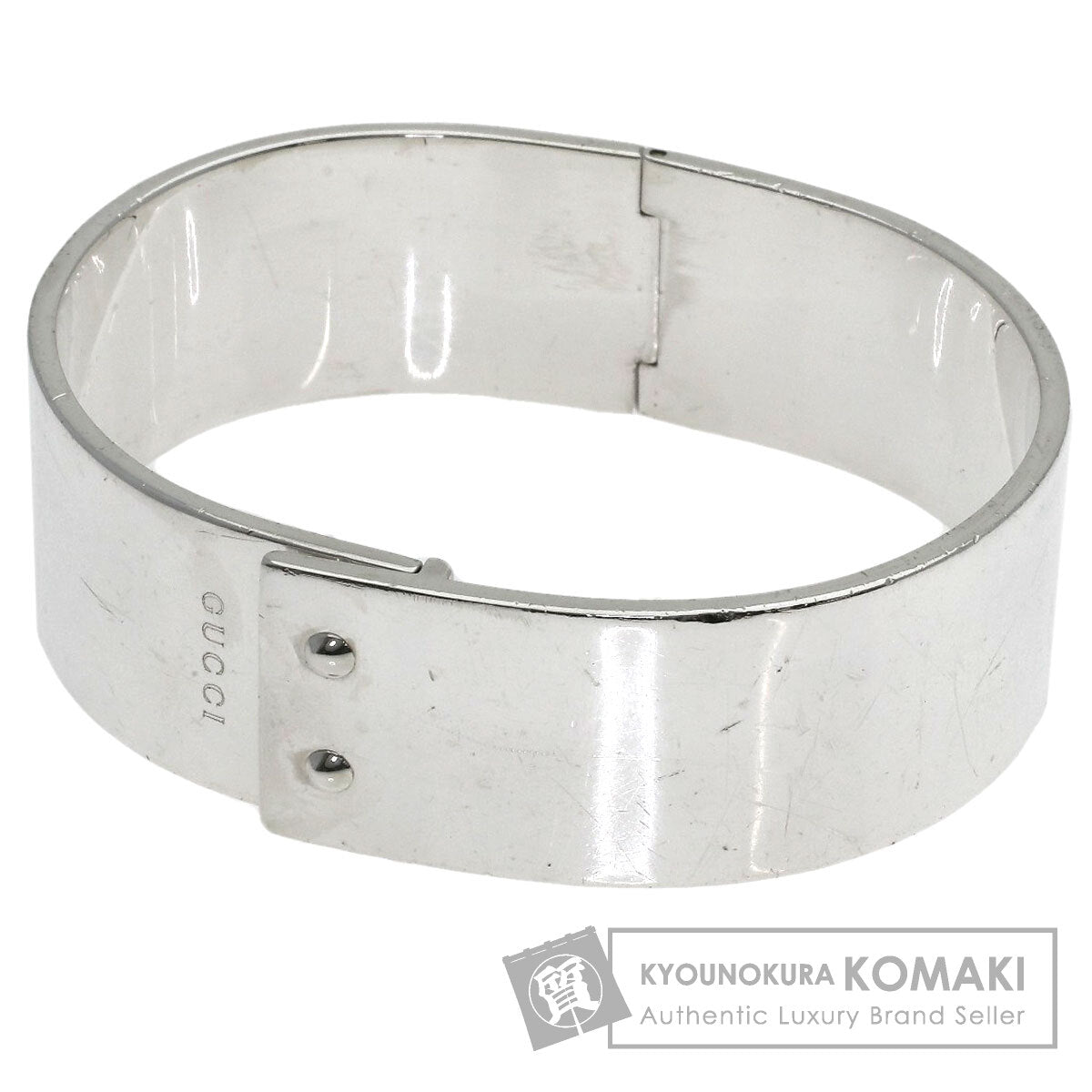 GUCCI Logo bangle Bracelet Silver Ladies [Used]