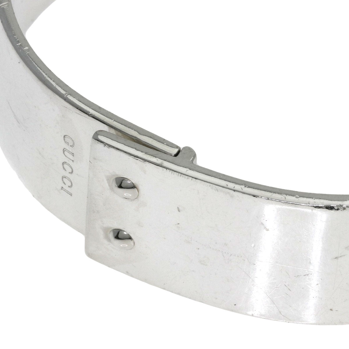 GUCCI Logo bangle Bracelet Silver Ladies [Used]