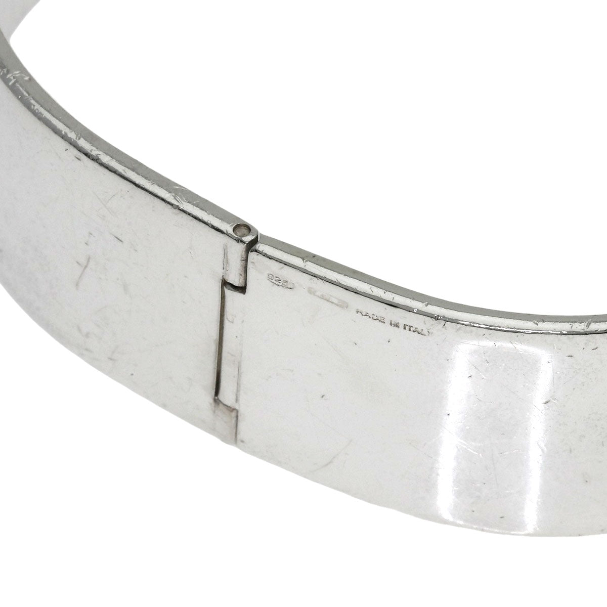 GUCCI Logo bangle Bracelet Silver Ladies [Used]