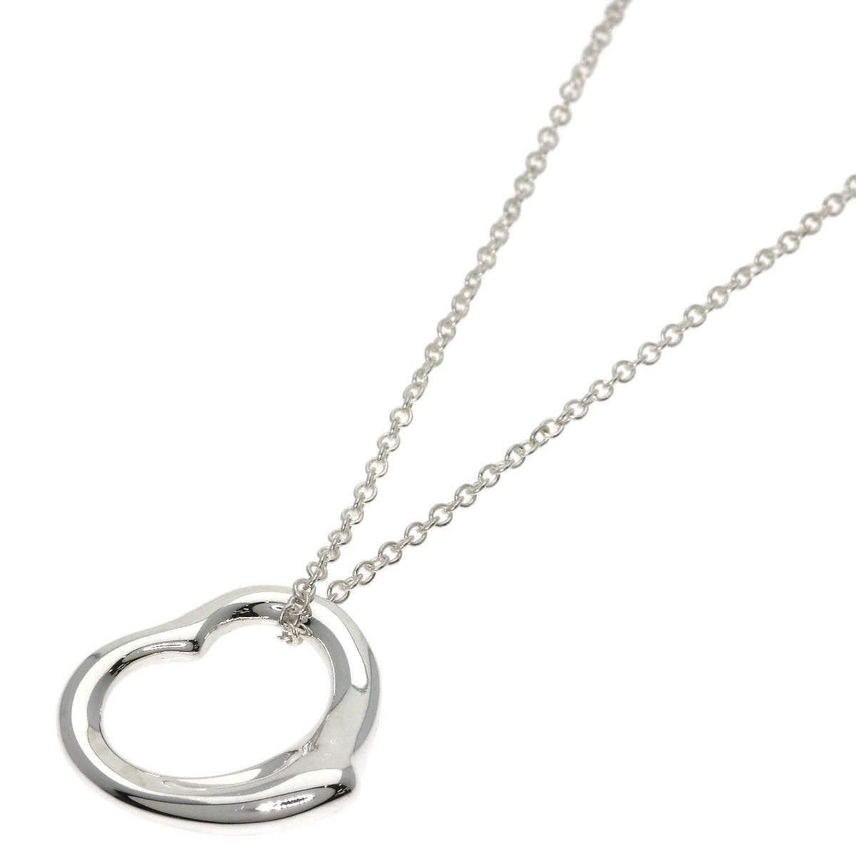 TIFFANY&Co. Open heart Necklace Silver Ladies [Used]