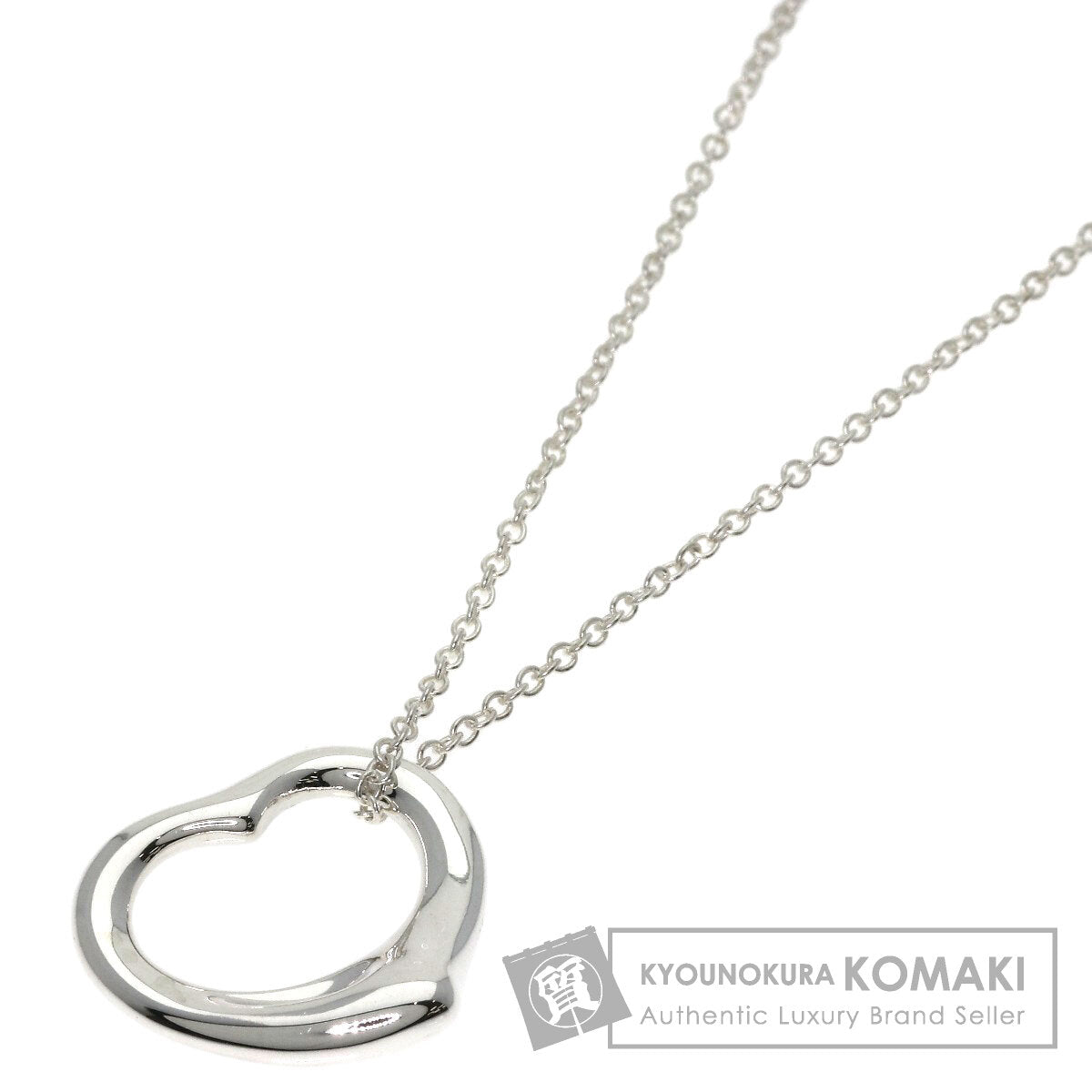 TIFFANY&Co. Open heart Necklace Silver Ladies [Used]
