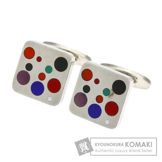 Georg Jensen Domino Enamel Vintage Cufflinks 93A cuffs Silver mens [Used]