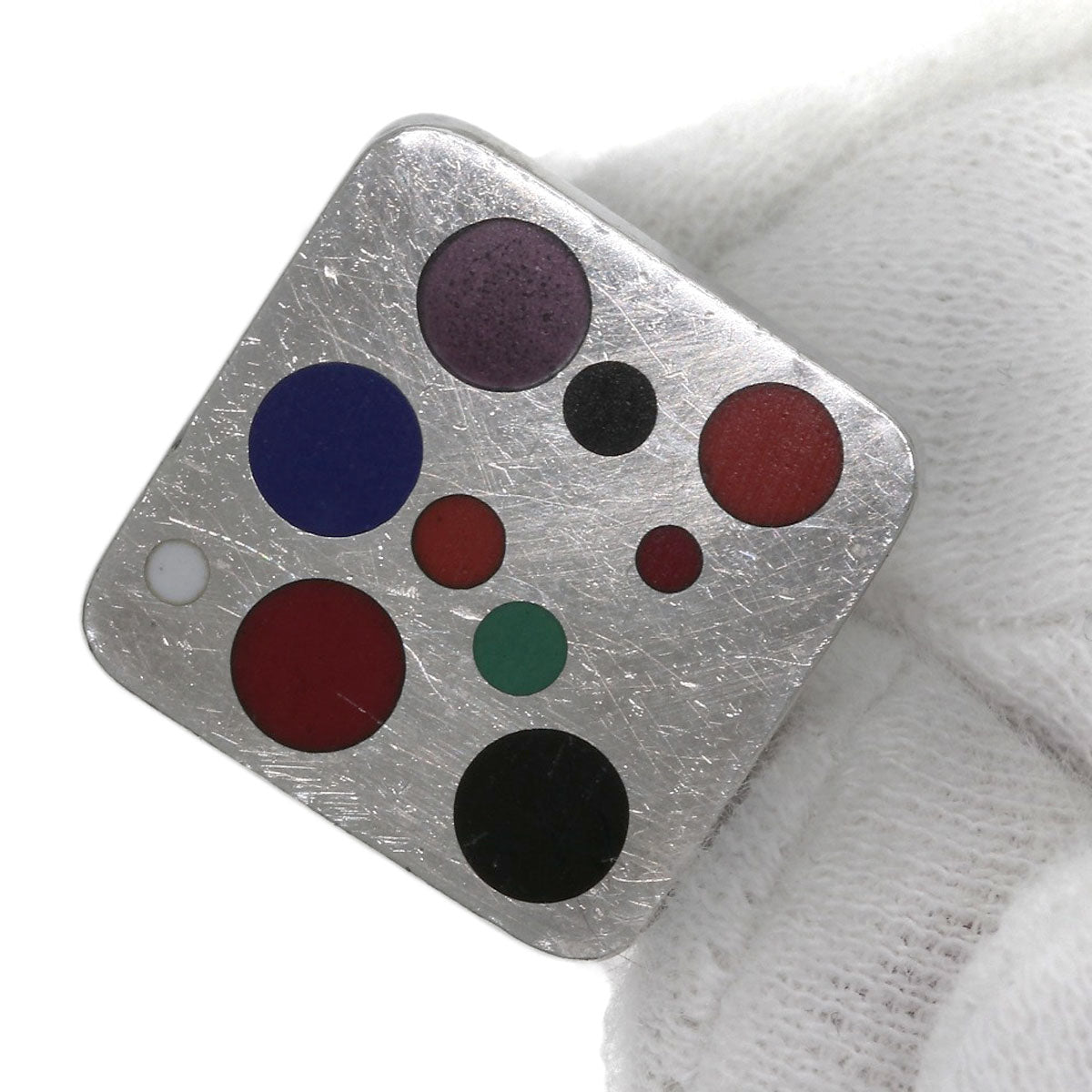 Georg Jensen Domino Enamel Vintage Cufflinks 93A cuffs Silver mens [Used]