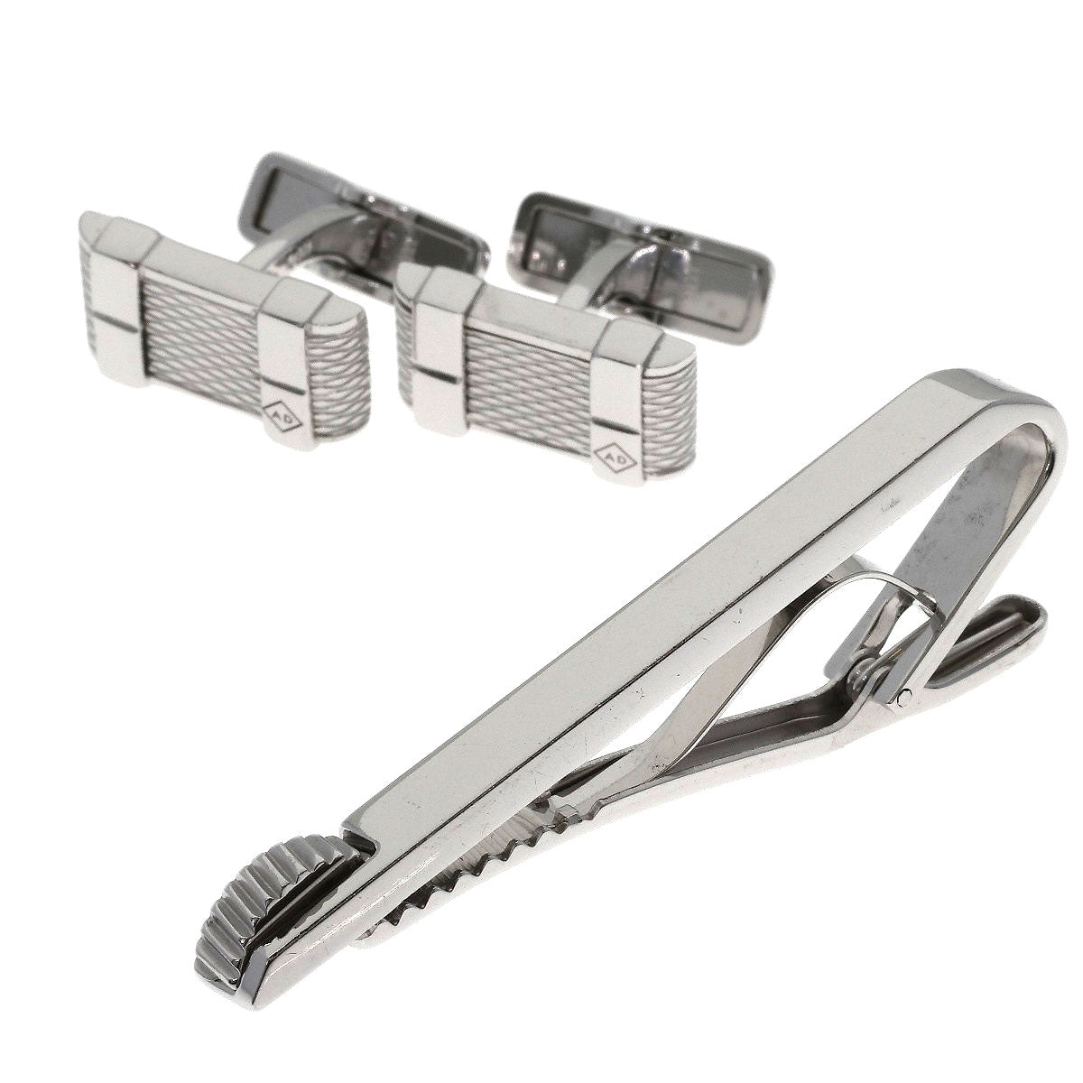Dunhill Tie pin cufflinks AD 2-piece set Tie pin Silver mens [Used]