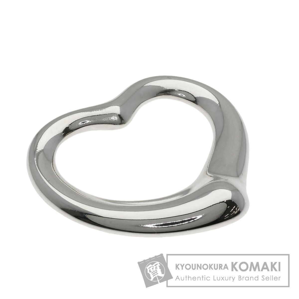 TIFFANY&Co. Open Heart Medium Top Pendant top Silver Ladies [Used]