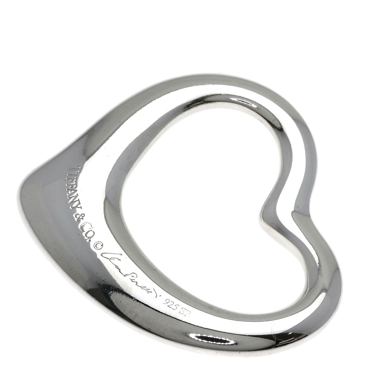 TIFFANY&Co. Open Heart Medium Top Pendant top Silver Ladies [Used]