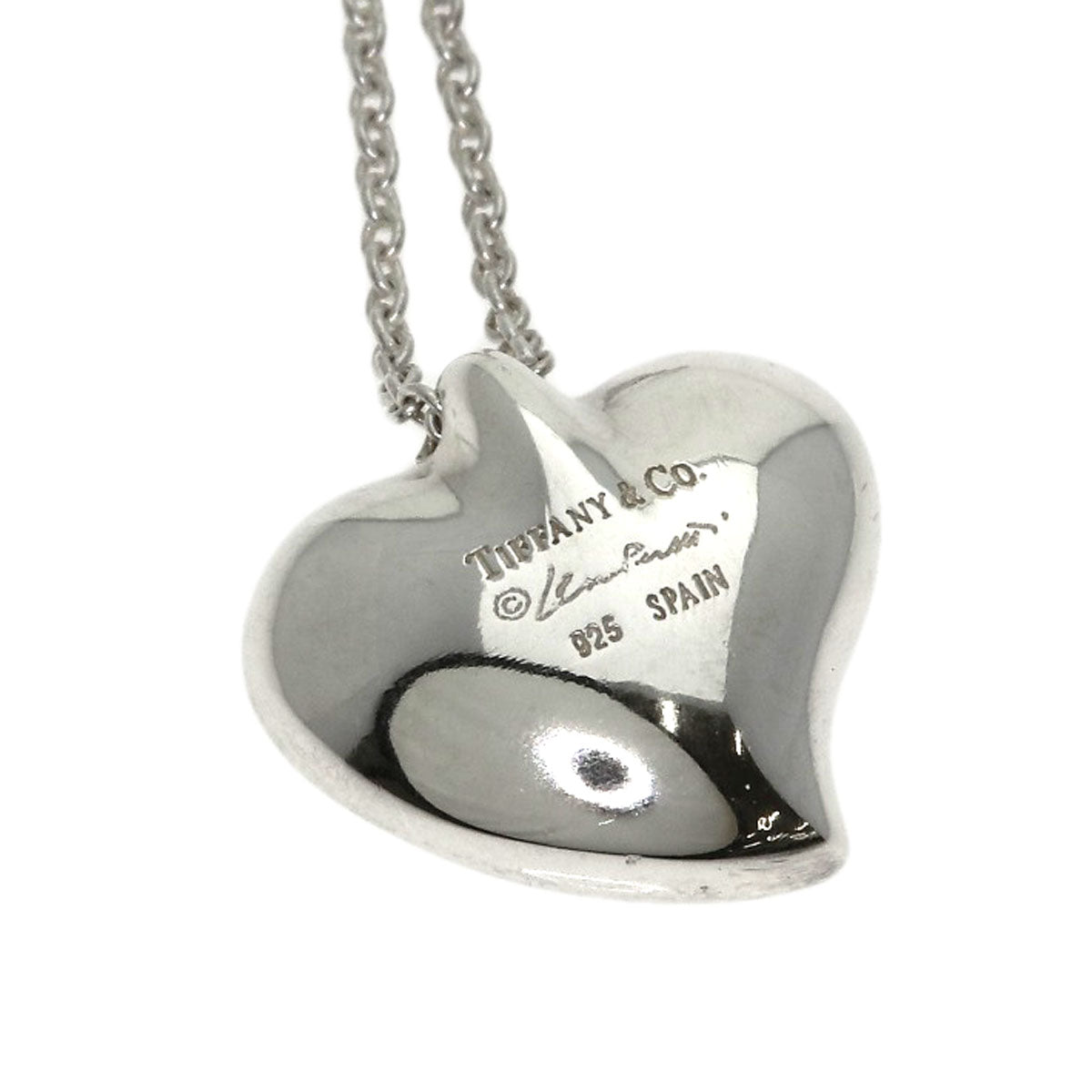 TIFFANY&Co. Full heart Necklace Silver Ladies [Used]