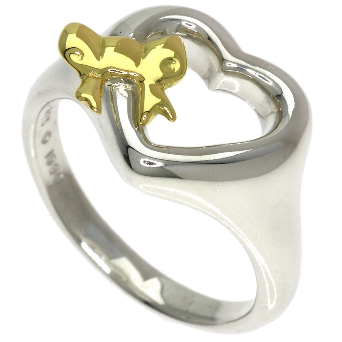 TIFFANY&Co. Heart ribbon Ring Silver 18K Yellow GoldLadies [Used]