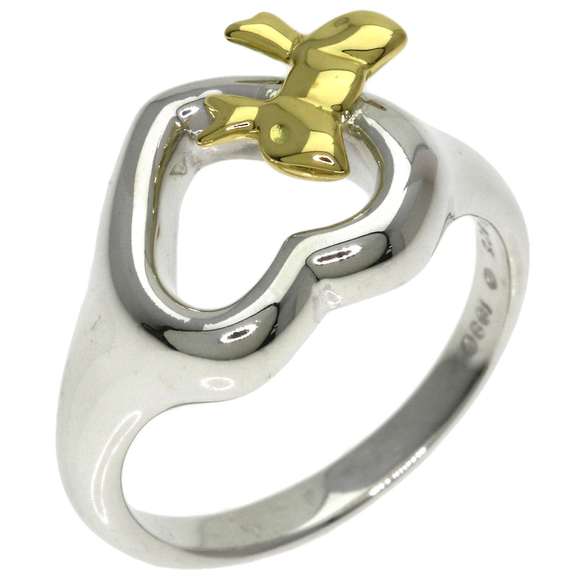 TIFFANY&Co. Heart ribbon Ring Silver 18K Yellow GoldLadies [Used]