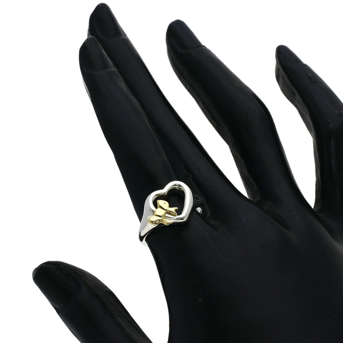 TIFFANY&Co. Heart ribbon Ring Silver 18K Yellow GoldLadies [Used]