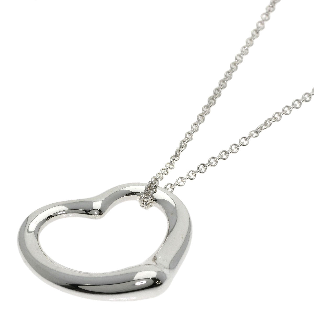 TIFFANY&Co. Open heart Necklace Silver Ladies [Used]