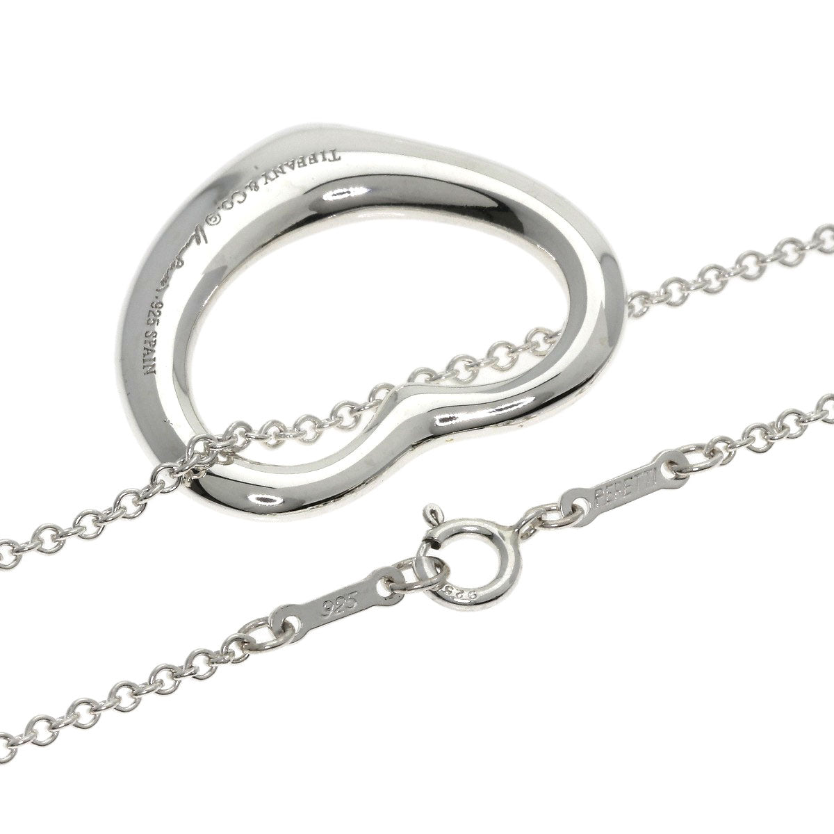 TIFFANY&Co. Open heart Necklace Silver Ladies [Used]