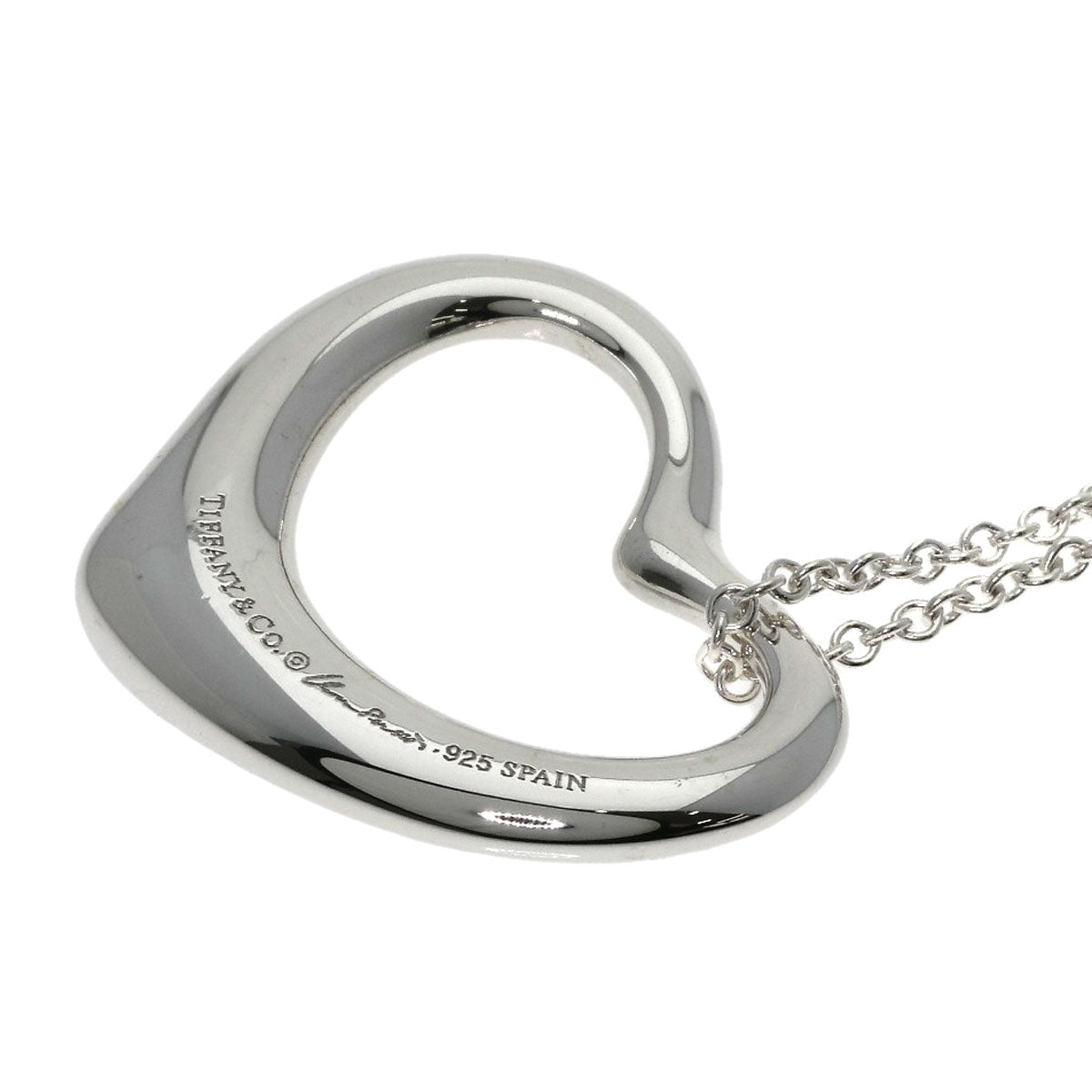 TIFFANY&Co. Open heart Necklace Silver Ladies [Used]