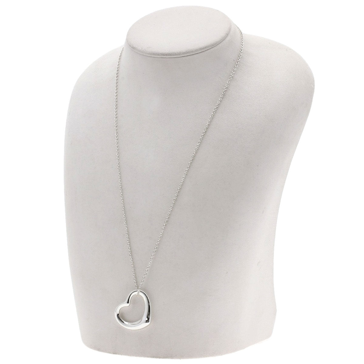 TIFFANY&Co. Open heart Necklace Silver Ladies [Used]