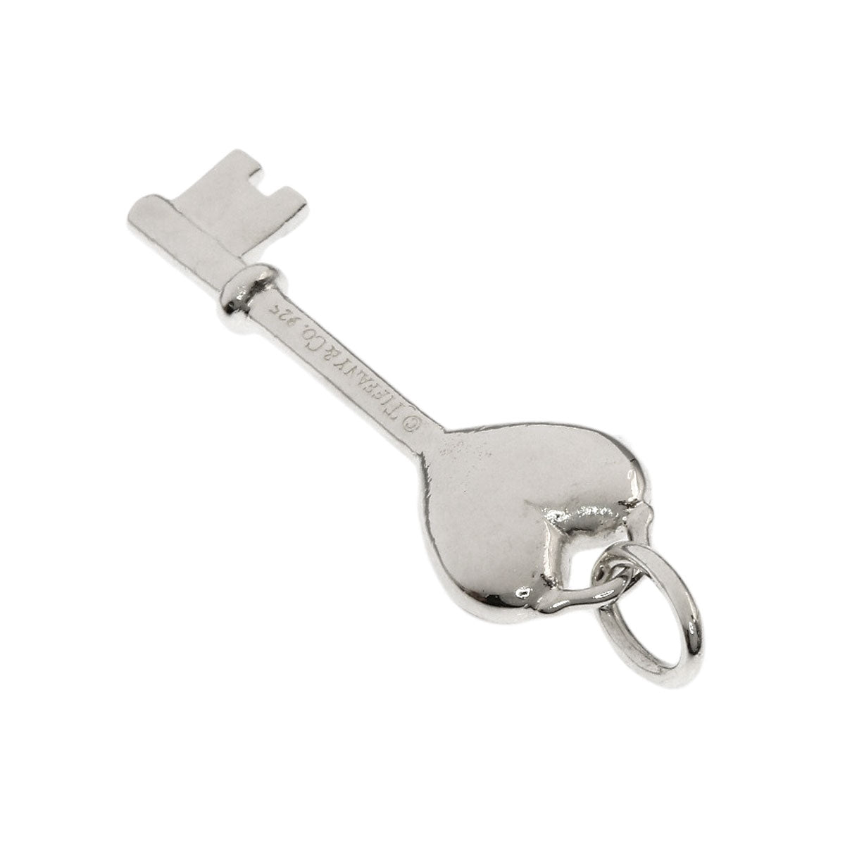 TIFFANY&Co. Heart Key 1P Diamond Pendant top Silver Ladies [Used]