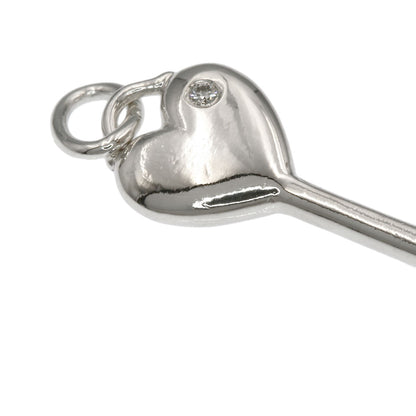 TIFFANY&Co. Heart Key 1P Diamond Pendant top Silver Ladies [Used]