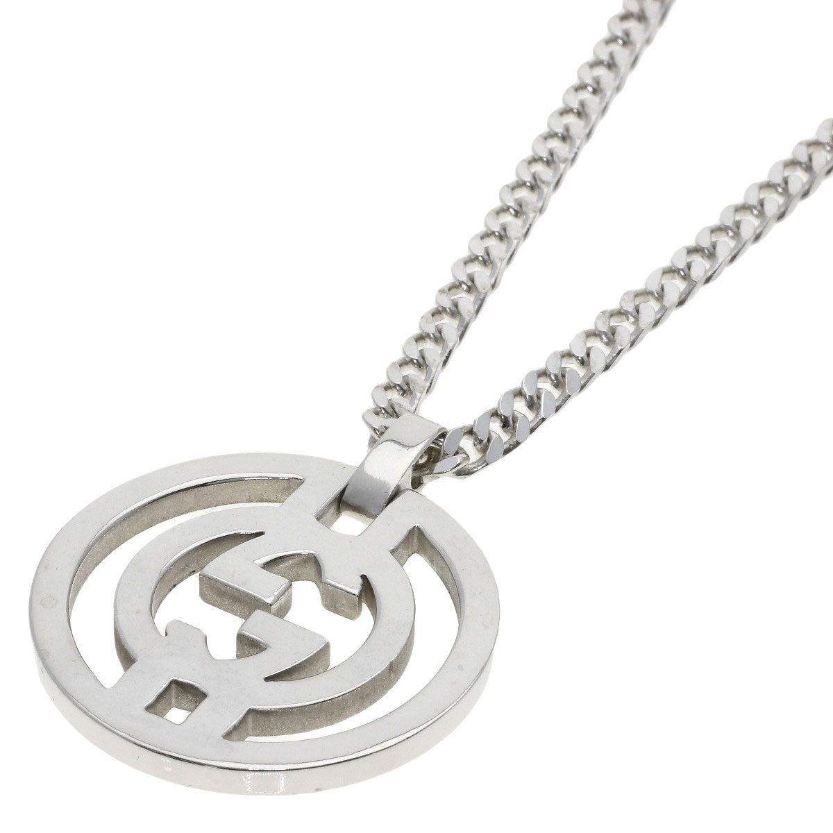 GUCCI Interlocking Necklace Silver Ladies [Used]