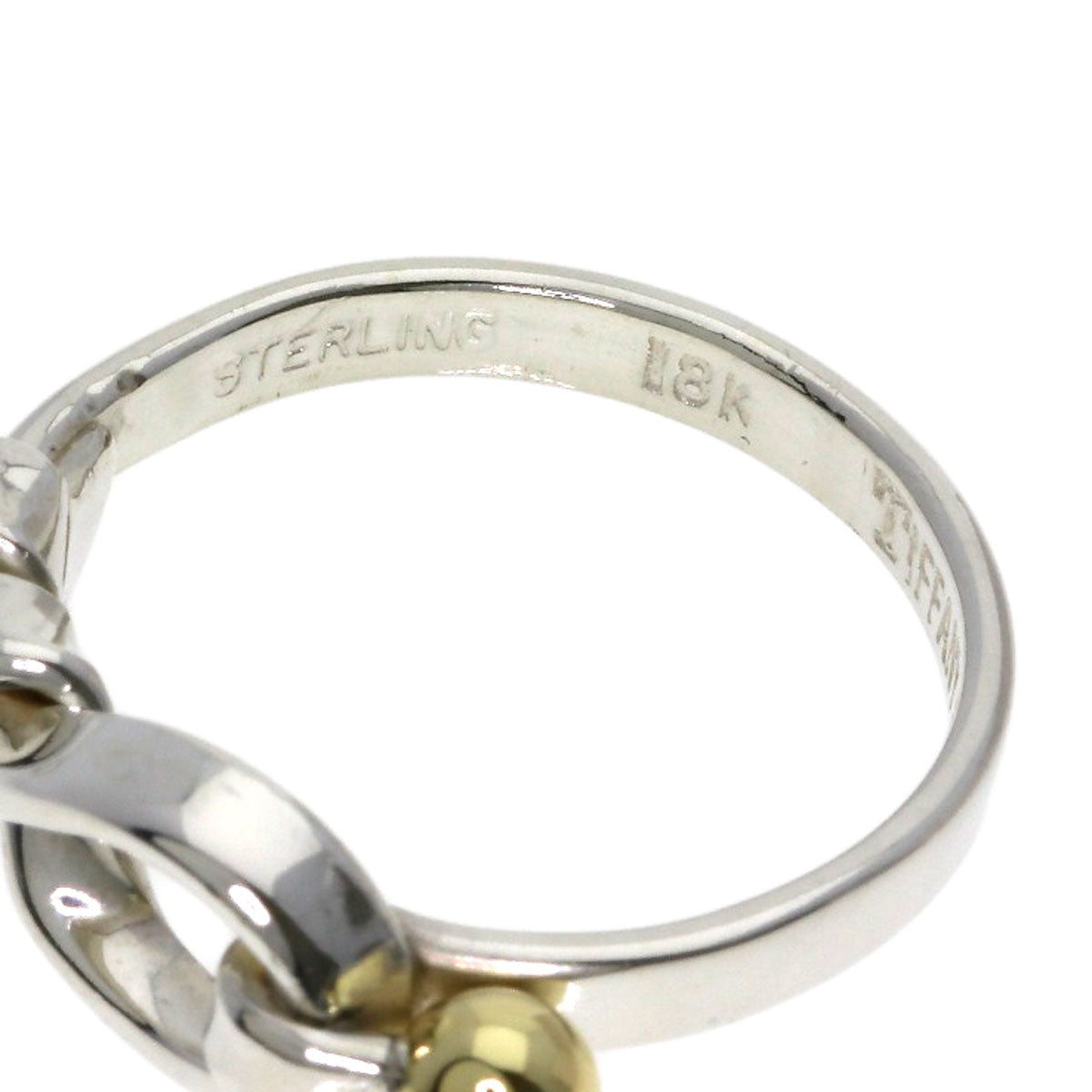 TIFFANY&Co. Flat Wire Ring Silver 18K Yellow GoldLadies [Used]