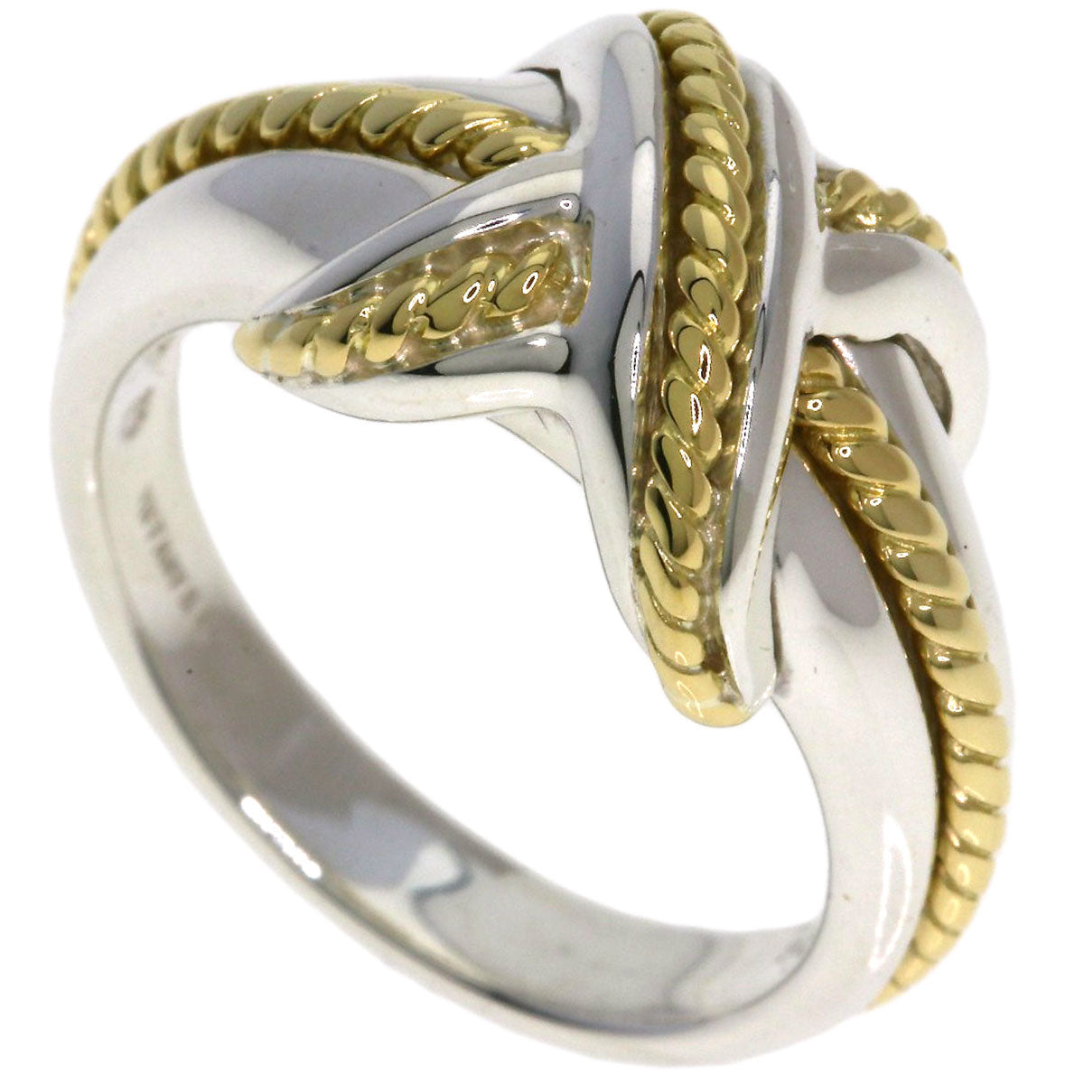 TIFFANY&Co. Signature cross Ring Silver 18K Yellow GoldLadies [Used]