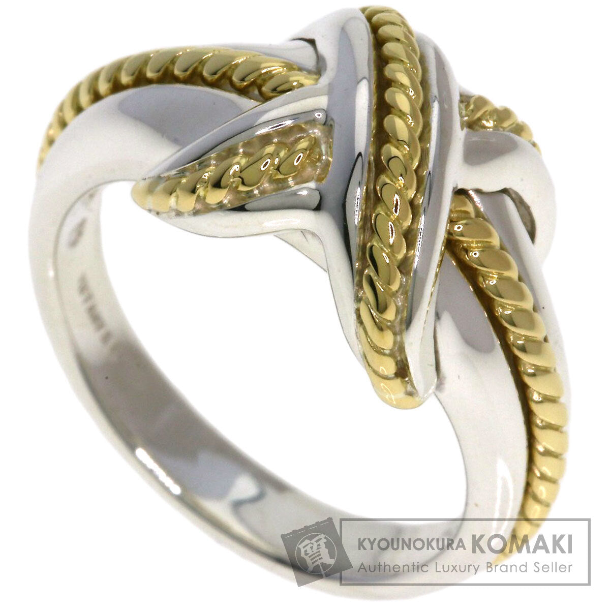 TIFFANY&Co. Signature cross Ring Silver 18K Yellow GoldLadies [Used]