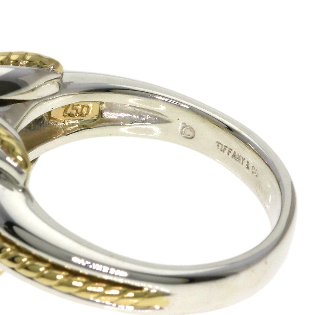 TIFFANY&Co. Signature cross Ring Silver 18K Yellow GoldLadies [Used]