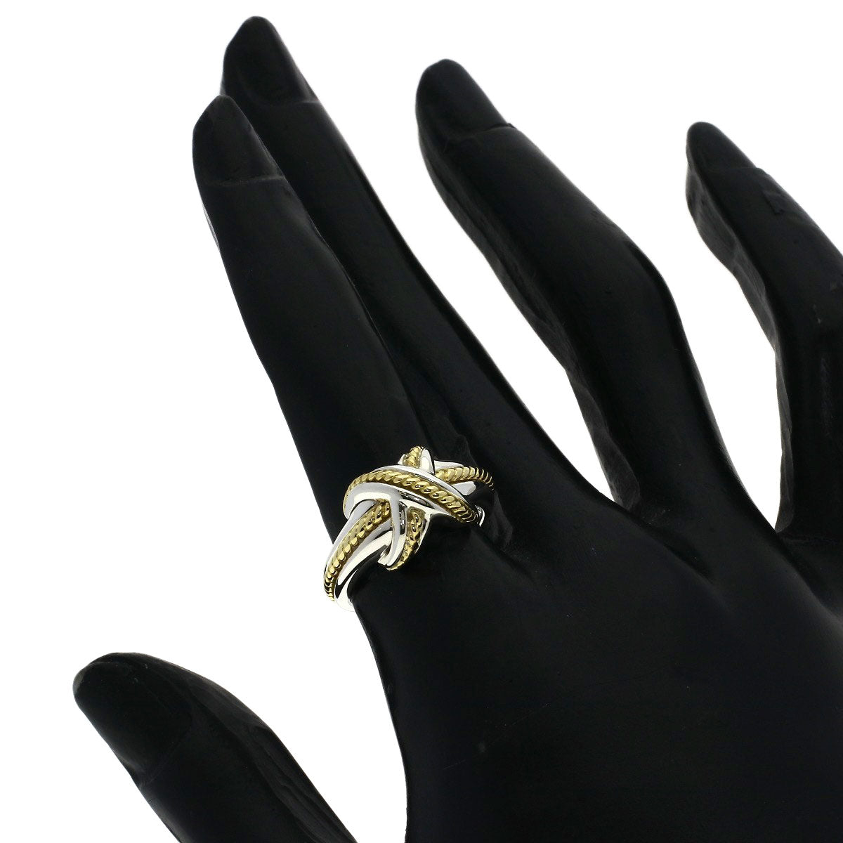 TIFFANY&Co. Signature cross Ring Silver 18K Yellow GoldLadies [Used]