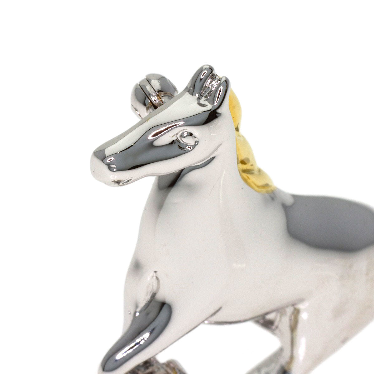 MIKIMOTO Pearl Pearl Horse Motif Brooch Silver Ladies [Used]
