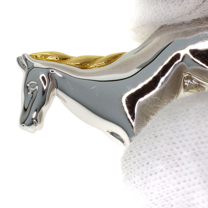 MIKIMOTO Pearl Pearl Horse Motif Brooch Silver Ladies [Used]