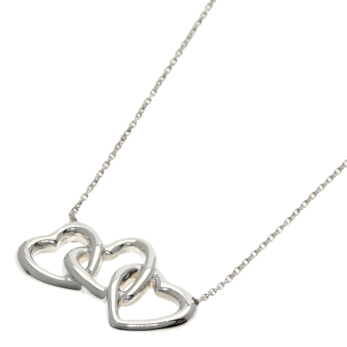 TIFFANY&Co. Triple heart Necklace Silver Ladies [Used]