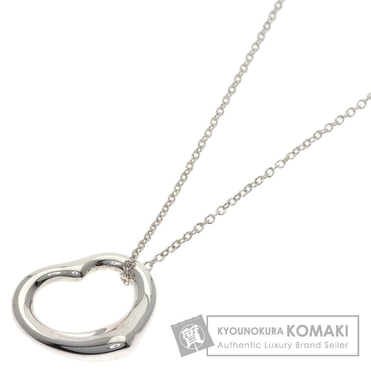 TIFFANY&Co. Open heart Necklace Silver Ladies [Used]