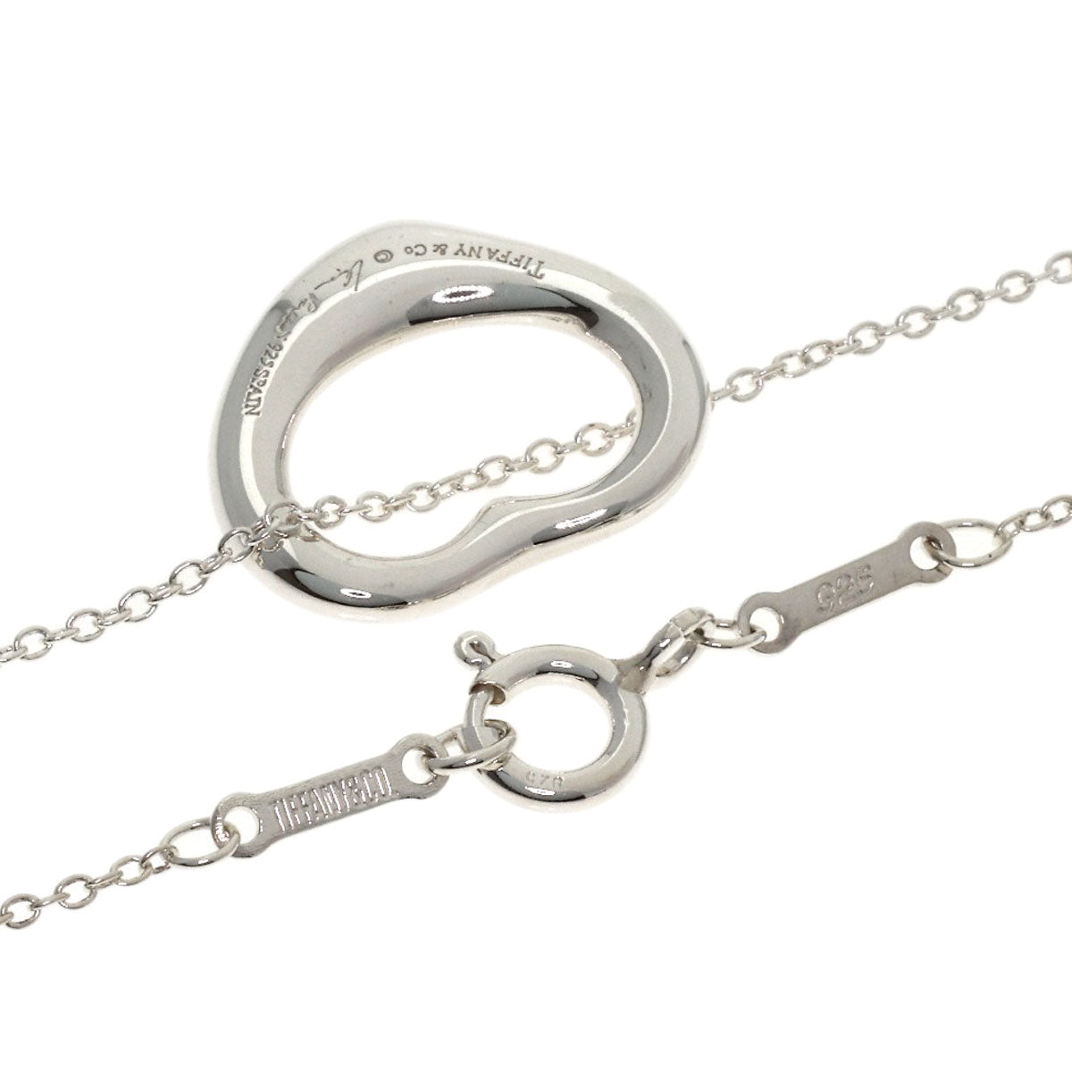 TIFFANY&Co. Open heart Necklace Silver Ladies [Used]