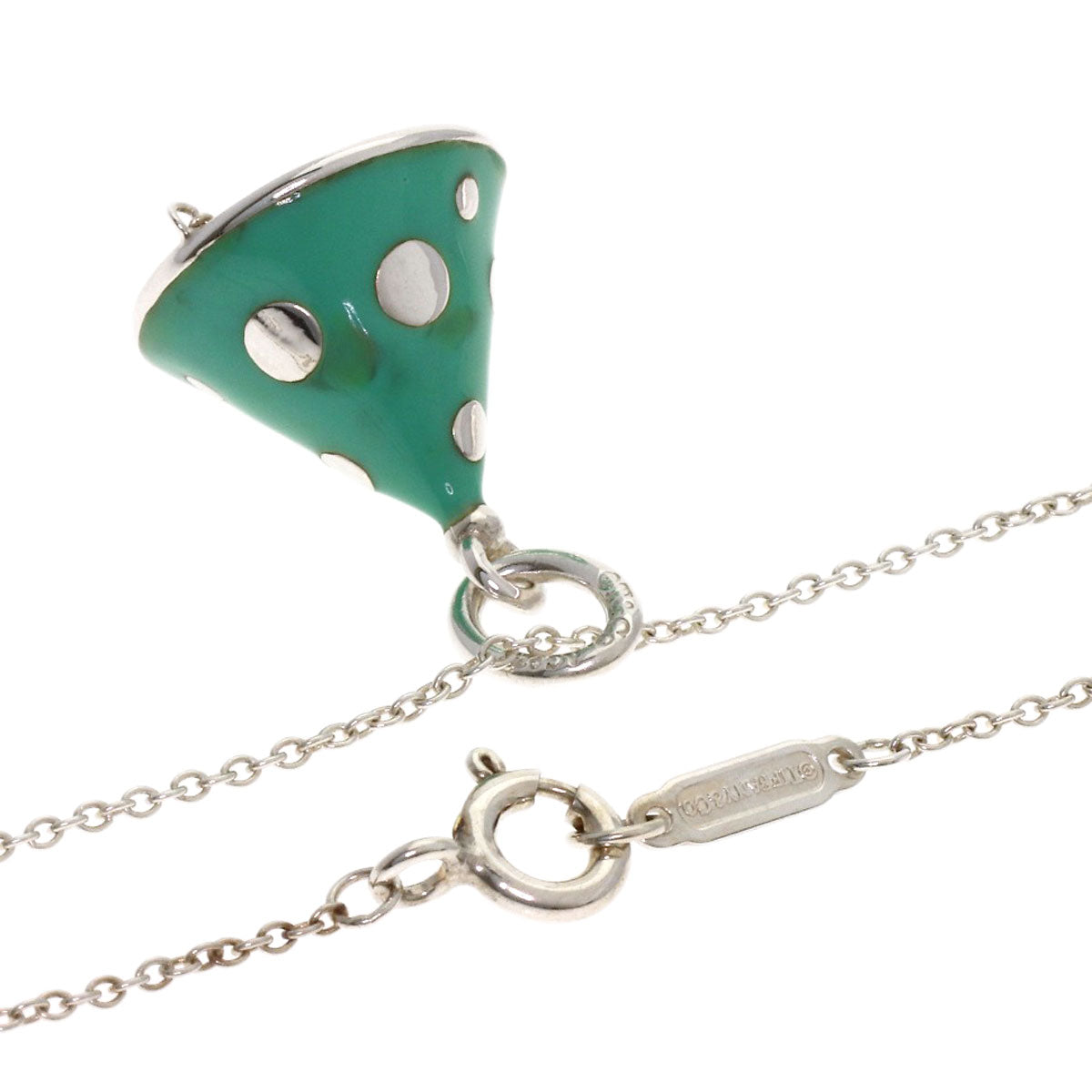 TIFFANY&Co. Party Hat Enamel Necklace Silver Ladies [Used]