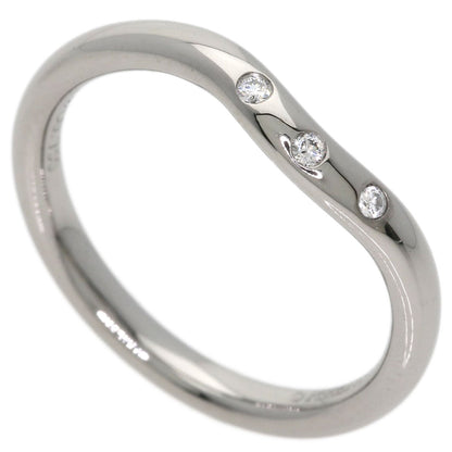 TIFFANY&Co. Curved band 3P Diamond Ring K18 White Gold Ladies [Used]