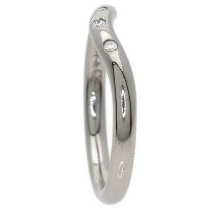 TIFFANY&Co. Curved band 3P Diamond Ring K18 White Gold Ladies [Used]