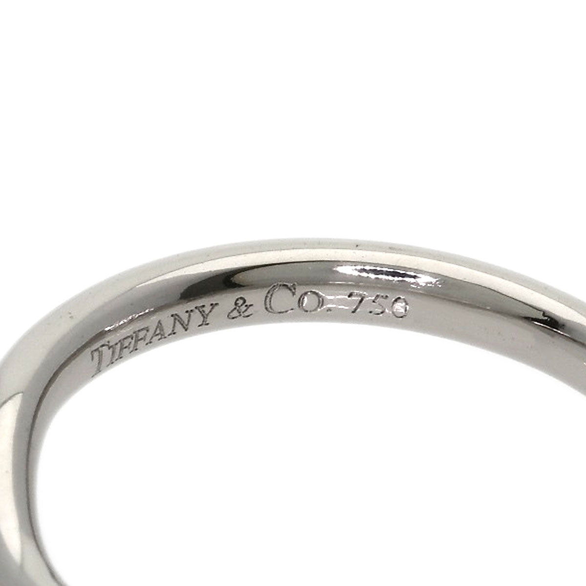 TIFFANY&Co. Curved band 3P Diamond Ring K18 White Gold Ladies [Used]