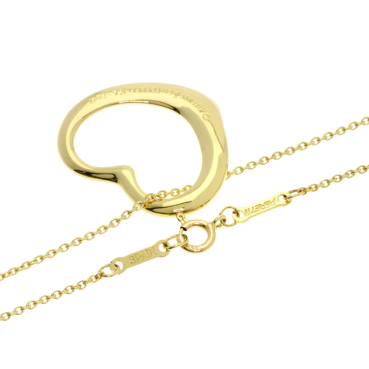 TIFFANY&Co. Open heart Necklace K18 Yellow Gold Ladies [Used]