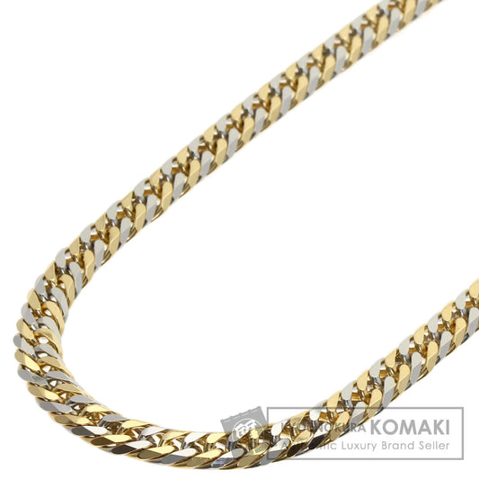 Curb chain W6 face long Necklace K18 Yellow Gold PT850 70.2g　Ladies