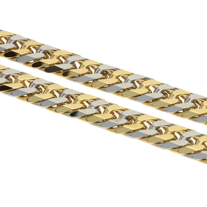 Curb chain W6 face long Necklace K18 Yellow Gold PT850 70.2g　Ladies